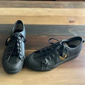 Adidas Nizza Trefoil Black Leather Sneakers